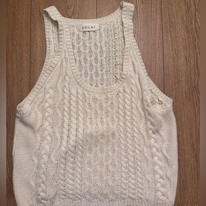 Solai Cream Knit Tank Top